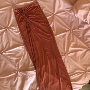 Misguided split front midi skirt